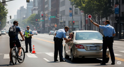 Нищо, че акфалтът се топи....полицейските проверки продължават