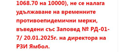 РЗИ ЯМБОЛ ОТМЕНИ ПРОТИВОЕПИДЕМИЧНИТЕ МЕРКИ. /децата загубиха един нормален учебен ден/
