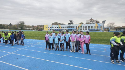 Победителите в състезание по лека атлетика, част от ученическите спортни игри за учебната 2025/2026 г., общински етап