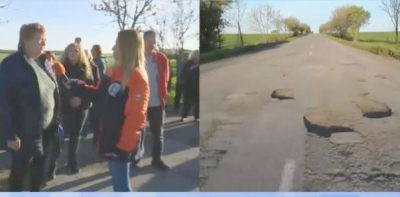 ПРОТЕСТ БЛОКИРА РЕПУБЛИКАНСКИ ПЪТ в ЯМБОЛСКА ОБЛАСТ "ПЛАЩАМЕ ВИНЕТКИ, А ПЪТУВАМЕ ПО ЛУННА ПОВЪРХНОСТ