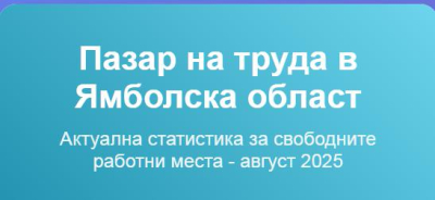 84 /обявени/ свободни работни места в Ямболска област - образованието и производството водят търсенето