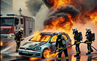 Пламнал автомобил. Огънят се пренесъл...