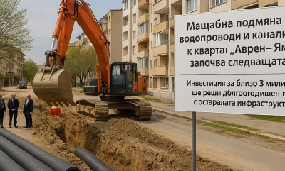 Мащабна подмяна на водопроводи и канализация в квартал "Аврен" - Ямбол започва следващата седмица